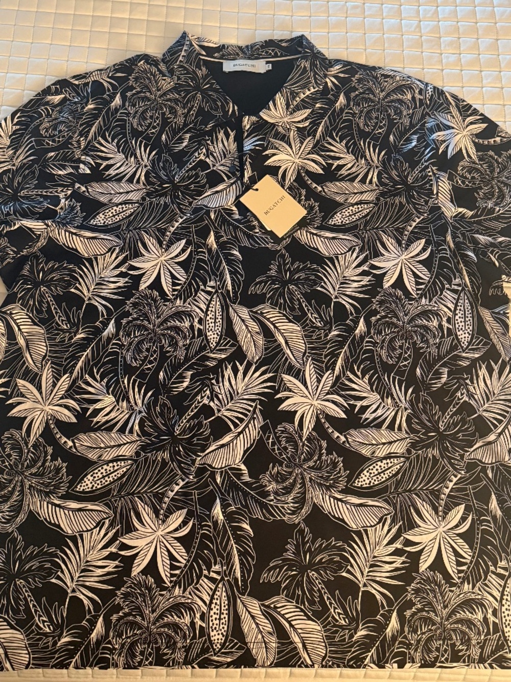 Bugatchi Hendrix Leaf Print Polo Shirt - Men's XXL NWT